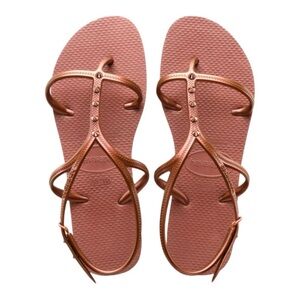 Havaianas Allure Maxi Bronze Rubber Sandal Size 37/38